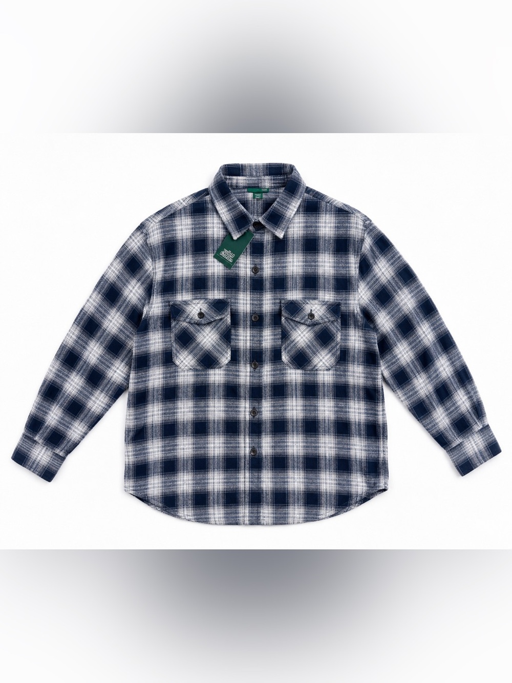 wild fable Navy & White Plaid Flannel Shirt
